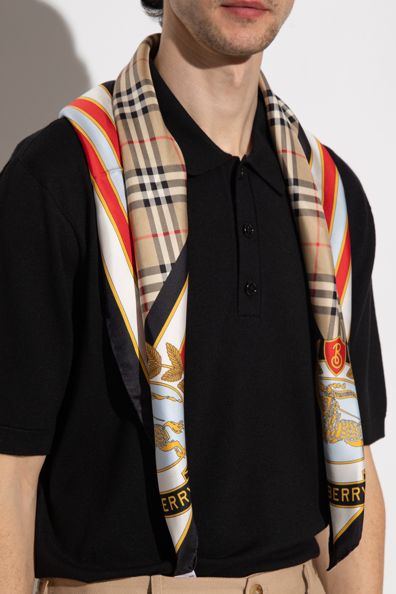 Burberry silk hot sale skinny scarf